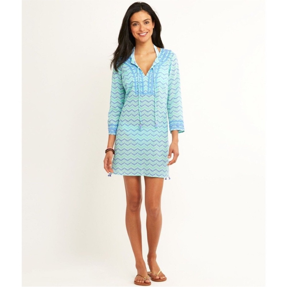 Vineyard Vines - Whale Tail Chevron Cover Up with 3/4 Sleeve